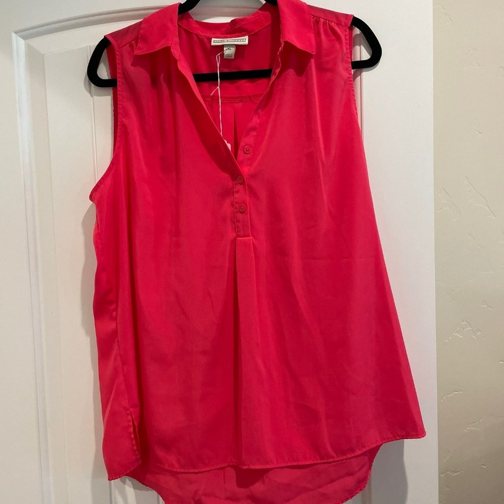 Dana Buchman Collared Tank Pink XL
